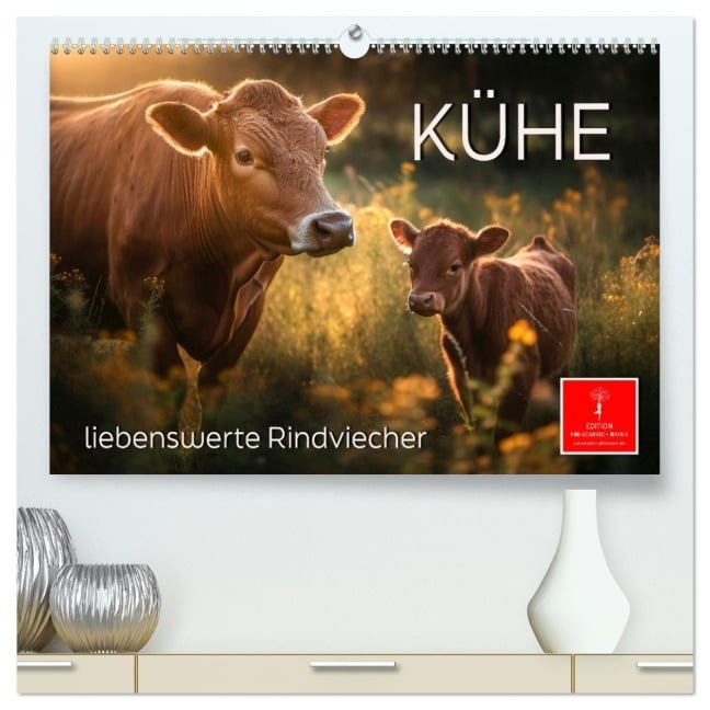 Kühe - liebenswerte Rindviecher (hochwertiger Premium Wandkalender 2026 DIN A2 quer), Kunstdruck in Hochglanz - Peter Roder