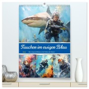 Tauchen im ewigen Blau. Eine Aquarell-Reise in die Tiefen der Meere (hochwertiger Premium Wandkalender 2026 DIN A2 hoch), Kunstdruck in Hochglanz - Rose Hurley