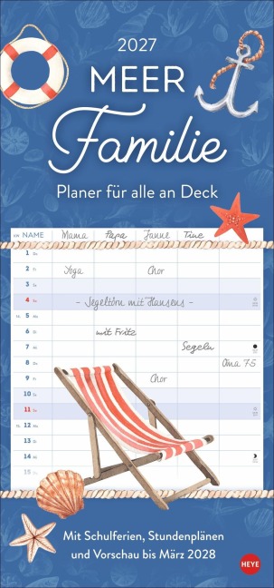 Meer Familie Familienplaner 2027 - Planer für alle an Deck - 