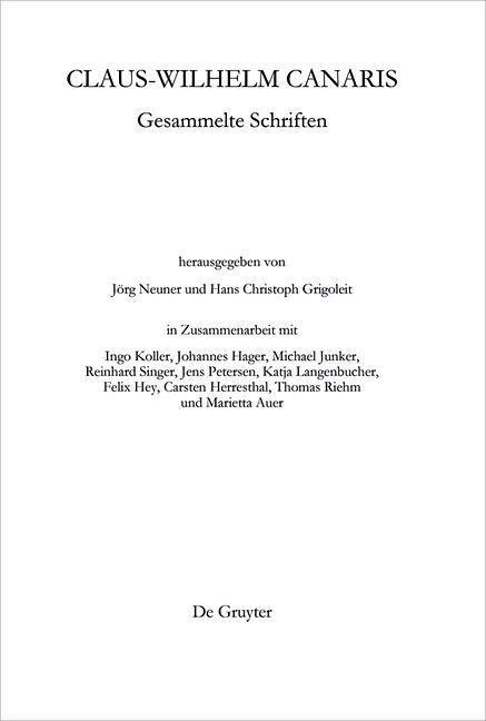 Claus-Wilhelm Canaris, Gesammelte Schriften - 