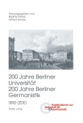 Cover-Bild zum Titel '200 Jahre Berliner Universität- 200 Jahre Berliner Germanistik- 1810-2010' von ''