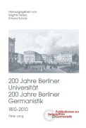 Cover-Bild zum Titel '200 Jahre Berliner Universität- 200 Jahre Berliner Germanistik- 1810-2010' von ''