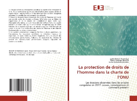 La protection de droits de l¿homme dans la charte de l¿ONU - Justin Bahati Ntawiniga, Peace Mirhima Chombe, Junior Kabala Bolakembo