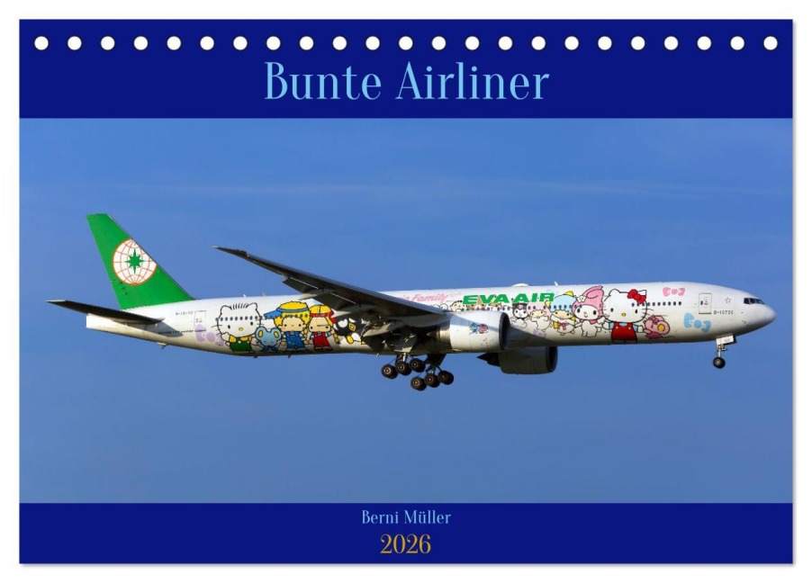 Bunte Airliner (Tischkalender 2026 DIN A5 quer), CALVENDO Monatskalender - Berni Müller