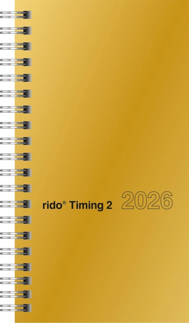 rido/idé 7014121916 | Taschenkalender Mod. Timing 2 2026 | A6, Karton, goldfarben - 