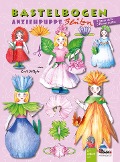 Anziehpuppe Blüten Bastelbogen mit 3 Puppen aus Papier und 5 Outfits - 