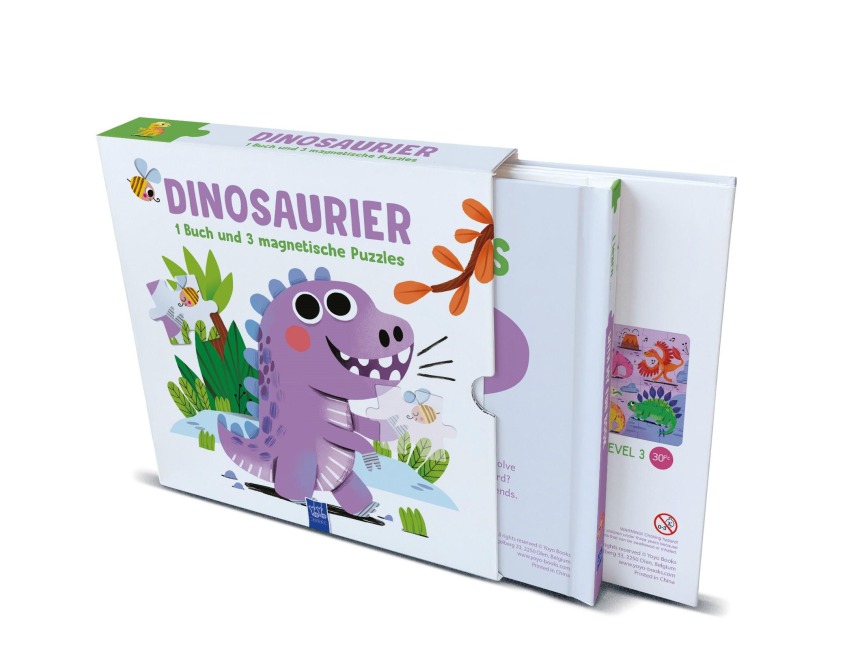 Dinosaurier - 1 Buch und 3 magnetische Puzzles - 