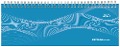 Tisch-Querkalender PP-Cover blau 2025 - Büro-Planer 29,7x10,5 cm - Tisch-Kalender - 1 Woche 2 Seiten - Ringbindung - Zettler - 