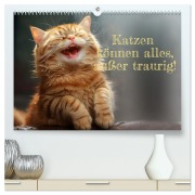 Cover-Bild zum Titel 'Katzen können alles, außer traurig. (hochwertiger Premium Wandkalender 2026 DIN A2 quer), Kunstdruck in Hochglanz' von 'Ki Rolf Skrypzak'