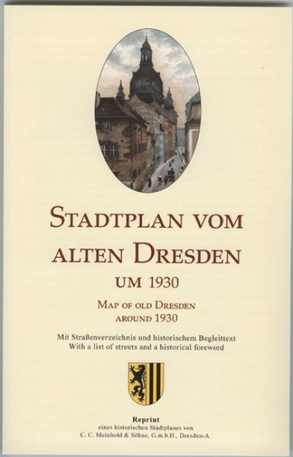 Stadtplan vom alten Dresden um 1930 / Map of Old Dresden around 1930 - 