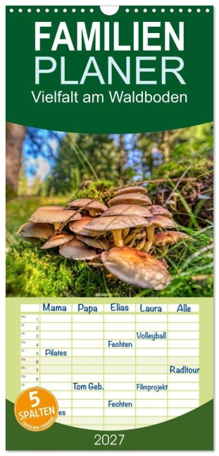 Familienplaner 2027 - Vielfalt am Waldboden mit 5 Spalten (Wandkalender, 21 x 45 cm) CALVENDO - Torsten Irmer