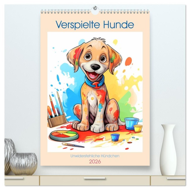 Verspielte Hunde (hochwertiger Premium Wandkalender 2026 DIN A2 hoch), Kunstdruck in Hochglanz - Marie-Ange Pagnon