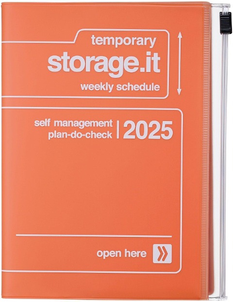 MARK'S 2024/2025 Taschenkalender A6 vertikal, Storage it // Orange - 