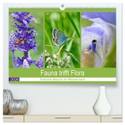 Cover-Bild zum Titel 'Fauna trifft Flora - Tierischer Besuch im Pflanzenreich (hochwertiger Premium Wandkalender 2026 DIN A2 quer), Kunstdruck in Hochglanz' von 'Christine B-B Müller'
