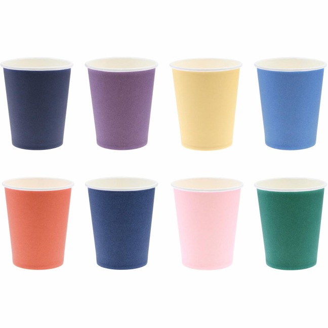 Pappbecher Mix, Magic Rainbow, FSC MIX, 8 Stk, 8 verschiedene Farben, 250 ml, 94 mm x 80 mm, 268 g/m² - 
