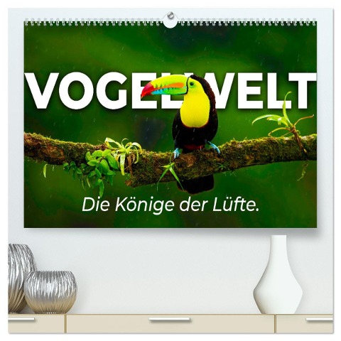 Vogelwelt - Die Könige der Lüfte. (hochwertiger Premium Wandkalender 2025 DIN A2 quer), Kunstdruck in Hochglanz - Happy Monkey