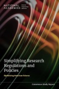 Cover-Bild zum Titel 'Simplifying Research Regulations and Policies' von 'National Academies of Sciences Engineering and Medicine, Policy And Global Affairs, Committee on Science Engineering Medicine and Public Policy, Committee on Improving Regulatory Efficiency and Reducing Administrative Workload to Strengthen Competitiveness and Productivity of U S Research'