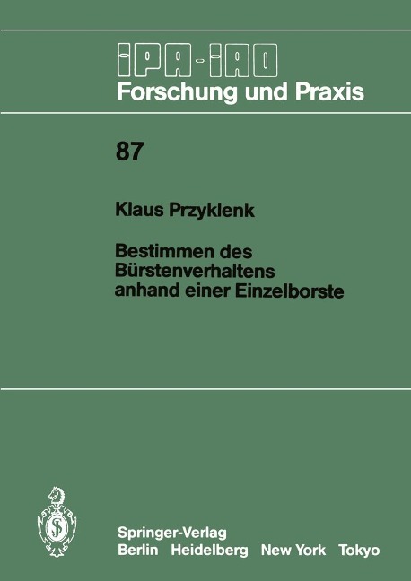Bestimmen des Bürstenverhaltens anhand einer Einzelborste - Klaus Przyklenk