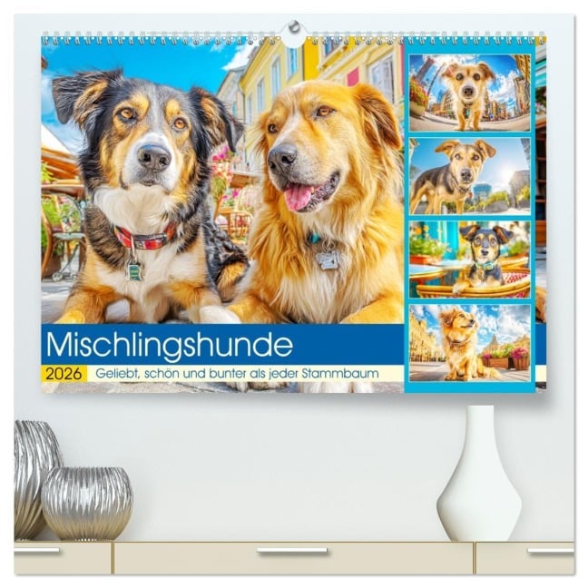 Mischlingshunde. Geliebt, schön und bunter als jeder Stammbaum (hochwertiger Premium Wandkalender 2026 DIN A2 quer), Kunstdruck in Hochglanz - Rose Hurley