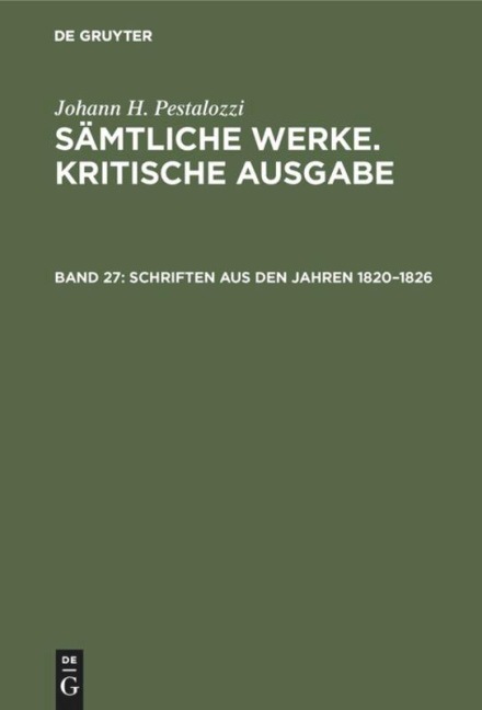 Schriften aus den Jahren 1820-1826 - 