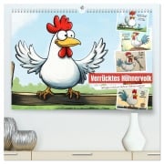 Cover-Bild zum Titel 'Verrücktes Hühnervolk (hochwertiger Premium Wandkalender 2026 DIN A2 quer), Kunstdruck in Hochglanz' von 'Sabine Löwer'