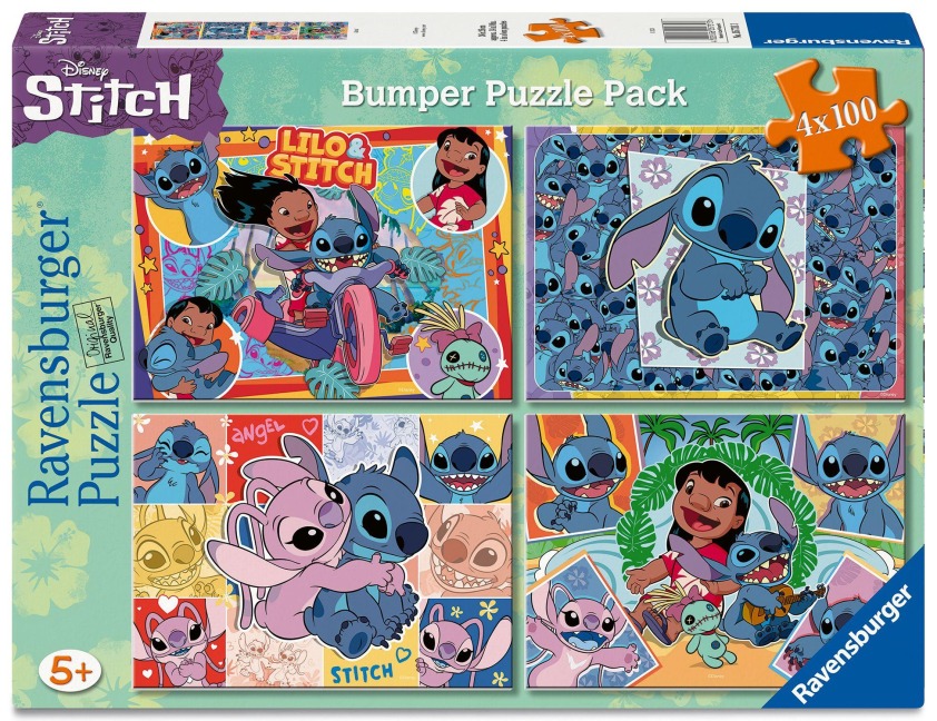 Kinderpuzzle 4x100 Teile - Disney Stitch - Aloha! - 