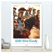 Cover-Bild zum Titel 'Wild-West Family - Yee-haw! Künstliche Impressionen: Ein Jahr im Wilden Westen (hochwertiger Premium Wandkalender 2026 DIN A2 hoch), Kunstdruck in Hochglanz' von 'Marco Warstat'