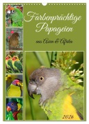 Cover-Bild zum Titel 'Farbenprächtige Papageien aus Asien und Afrika (Wandkalender 2026 DIN A3 hoch), CALVENDO Monatskalender' von 'Claudia Kleemann'