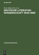 Cover-Bild zum Titel 'Deutsche Literaturwissenschaft 1945-1965' von ''