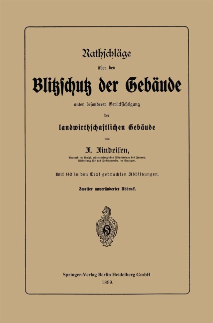Rathschläge über den Blitzschutz der Gebäude unter besonderer Berücksichtigung der landwirthschaftlichen Gebäude - Friedrich Findeisen