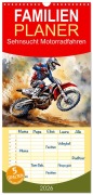 Cover-Bild zum Titel 'Familienplaner 2026 - Sehnsucht Motorradfahren mit 5 Spalten (Wandkalender, 21 x 45 cm) CALVENDO' von 'Claudia Kleemann'