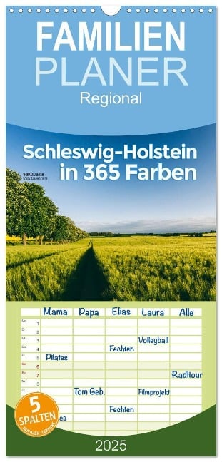 Familienplaner 2025 - Schleswig-Holstein in 365 Farben mit 5 Spalten (Wandkalender, 21 x 45 cm) CALVENDO - Thomas Jansen