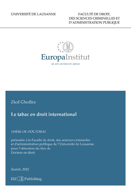 Le tabac en droit international - Zied Ghedira