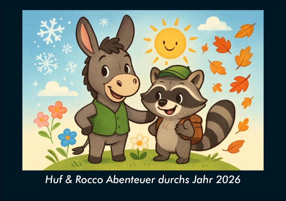 Huf & Rocco Abenteuer durchs Jahr 2026 Fotokalender DIN A5 - Kevin Heber, Tobias Schmitt