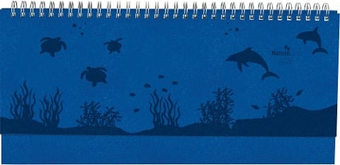 Tisch-Querkalender Nature Line Ocean 2025 - Tisch-Kalender - Büro-Kalender quer 29,7x13,5 cm - 1 Woche 2 Seiten - Umwelt-Kalender - mit Hardcover - 