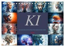 Cover-Bild zum Titel 'KI - Wie sich die künstliche Intelligenz selbst sieht (Tischkalender 2026 DIN A5 quer), CALVENDO Monatskalender' von 'Dirk Meutzenr'