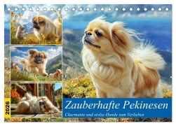 Cover-Bild zum Titel 'Zauberhafte Pekinesen. Charmante und stolze Hunde zum Verlieben (Tischkalender 2026 DIN A5 quer), CALVENDO Monatskalender' von 'Rose Hurley'