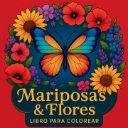 Cover-Bild zum Titel 'Mariposas y flores - Libro para colorear' von 'Chris Martin'