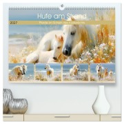 Cover-Bild zum Titel 'Hufe am Strand. Pferde im Schein des Küstenlichts (hochwertiger Premium Wandkalender 2027 DIN A2 quer), Kunstdruck in Hochglanz' von 'Rose Hurley'