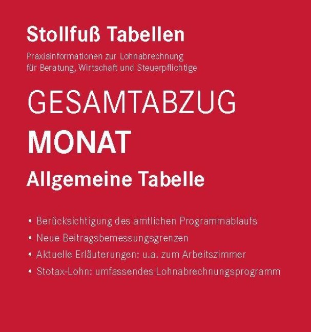 Tabelle, Gesamtabzug 2025 Monat - 