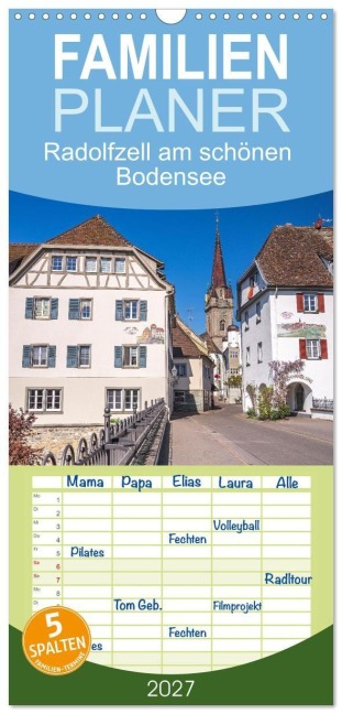 Familienplaner 2027 - Radolfzell am schönen Bodensee mit 5 Spalten (Wandkalender, 21 x 45 cm) CALVENDO - Jane und Giuseppe Di Domenico