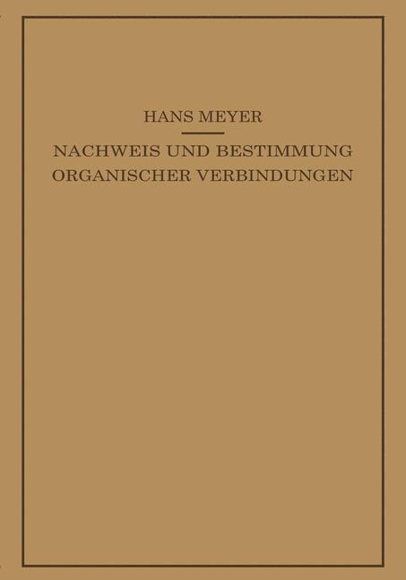 Lehrbuch der Organisch-Chemischen Methodik - Hans Meyer