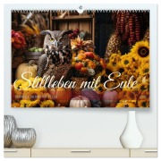 Stillleben mit Eule (hochwertiger Premium Wandkalender 2026 DIN A2 quer), Kunstdruck in Hochglanz - HanneLeese HanneLeese