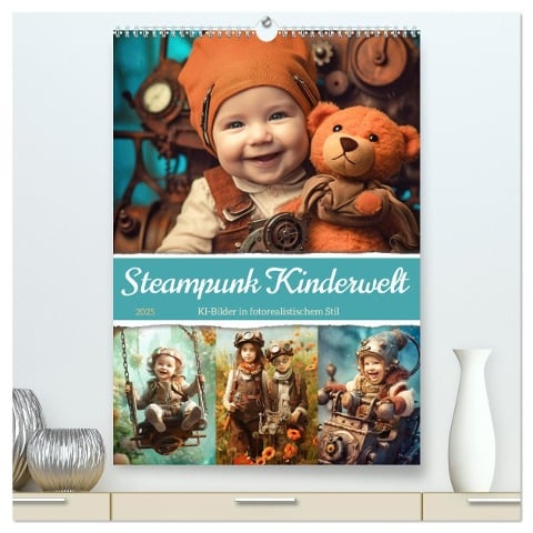 Steampunk Kinderwelt (hochwertiger Premium Wandkalender 2025 DIN A2 hoch), Kunstdruck in Hochglanz - Sabine Löwer