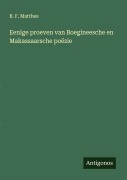 Cover-Bild zum Titel 'Eenige proeven van Boegineesche en Makassaarsche poëzie' von 'B. F. Matthes'