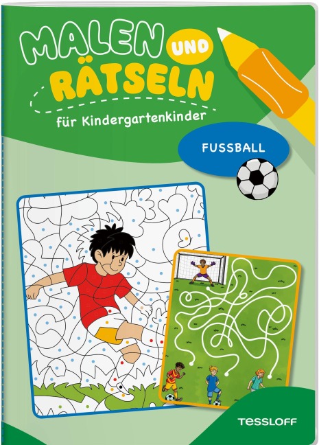 Malen und Rätseln für Kindergartenkinder. Fußball - 