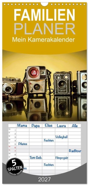 Familienplaner 2027 - Mein Kamerakalender mit 5 Spalten (Wandkalender, 21 x 45 cm) CALVENDO - Insideportugal