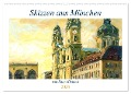 Skizzen aus München (Wandkalender 2024 DIN A2 quer), CALVENDO Monatskalender - dieKLEINERT Enno Kleinert