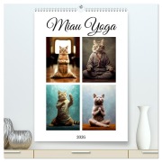 Cover-Bild zum Titel 'Miau Yoga (hochwertiger Premium Wandkalender 2026 DIN A2 hoch), Kunstdruck in Hochglanz' von 'Justyna Jaszke JBJart'