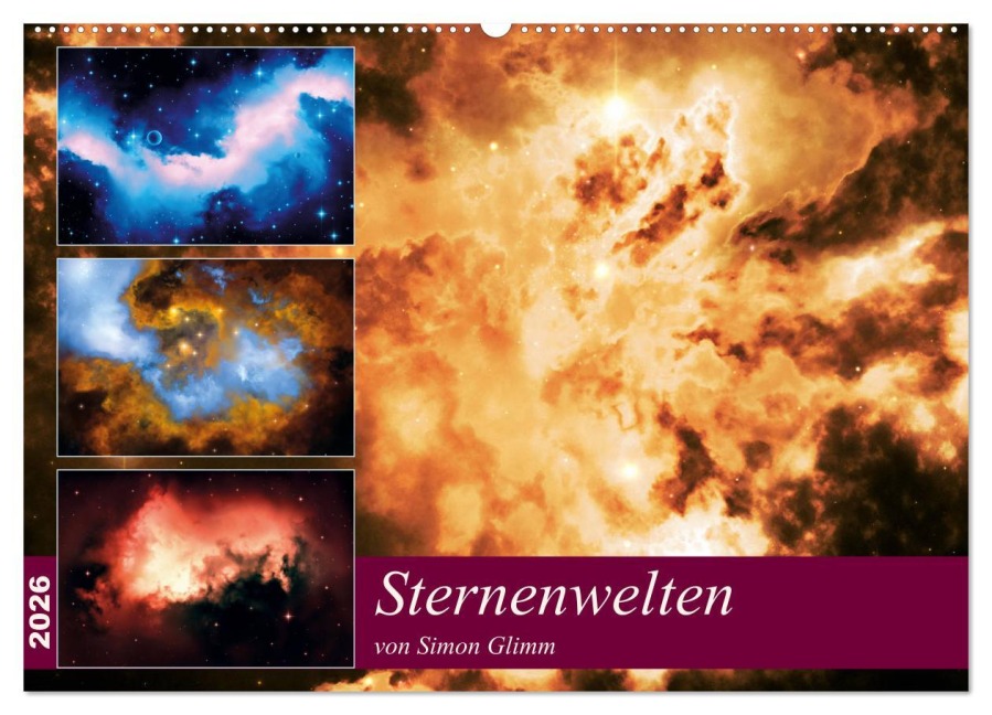 Sternenwelten (Wandkalender 2026 DIN A2 quer), CALVENDO Monatskalender - Simon Glimm